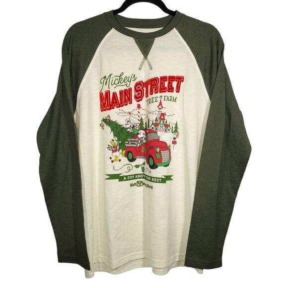 Disney Parks Mickeys Main Street Tree Farm Shirt Men's M Christmas Long Sleeve - Picture 1 of 5